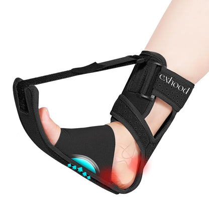 Upgraded Plantar Fasciitis Night Splint,Plantar Fasciitis Relief | Adjustable Straps,Supportive Foot Braces with Arch Cushion for Achilles Tendonitis, Heel Spur Pain Relief Day,Night (Black)