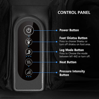 COMFIER 2 in 1 Foot Massager Machine, Shiatsu Foot and Calf Massager with Heat,Kneading,Vibration,Compression Massagers for Feet,Ankle,Leg,Tired Muscles & Plantar Fasciitis,Gift for Men Women