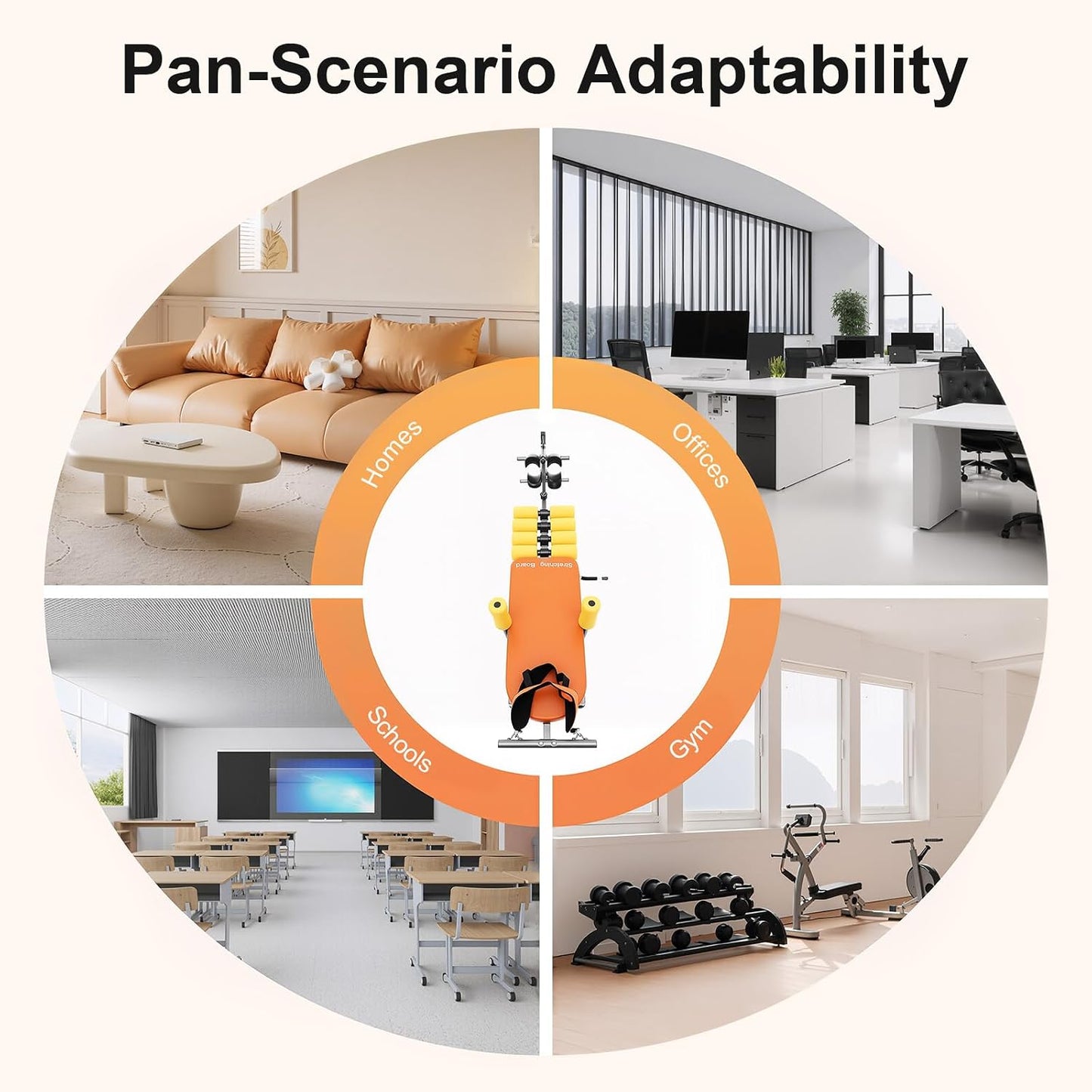 Inline Back Stretch Bench with Cervical Traction, Back Stretcher, Lumbar Decompression Table, Weight Capacity 330 lbs, for Relieve Lumbar Pain.