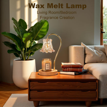 COCOBELA Candle Warmer Lamp with Timer with 2 Bulbs Floral Light Dimmable