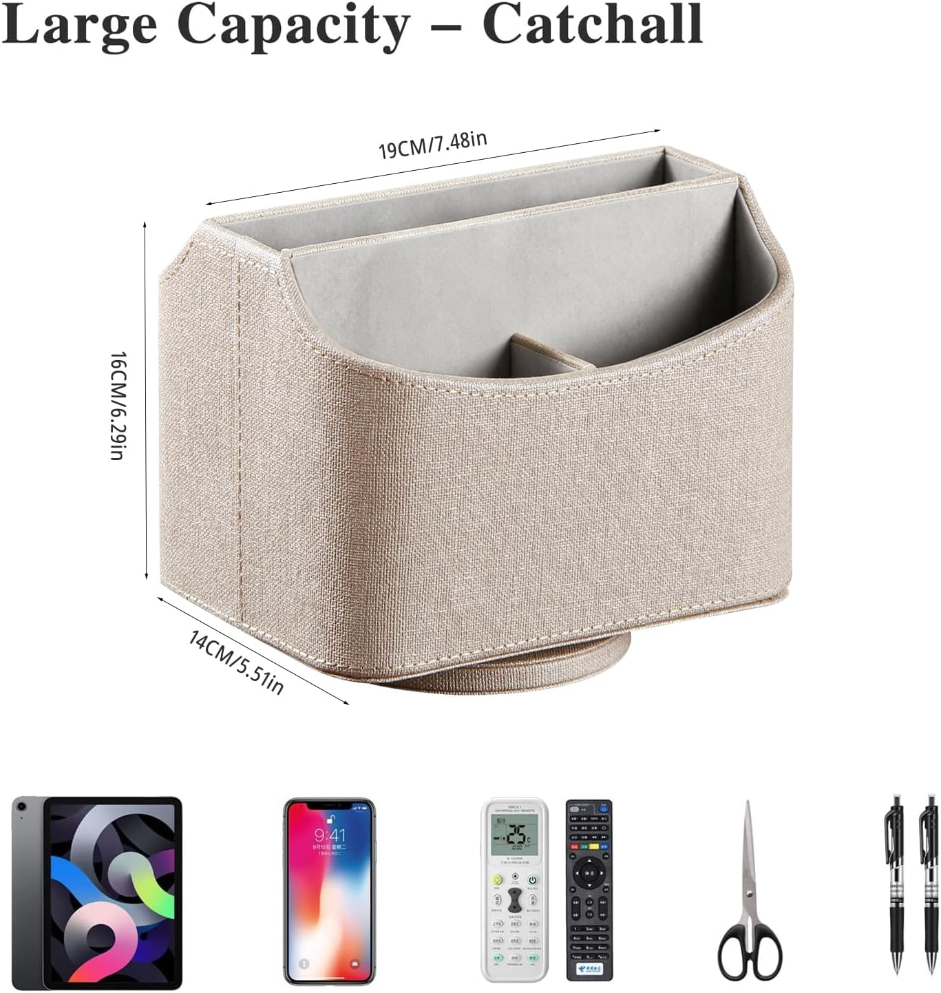 360° Rotatable Remote Control Holder,TV Remote Caddy for Nightstand Table