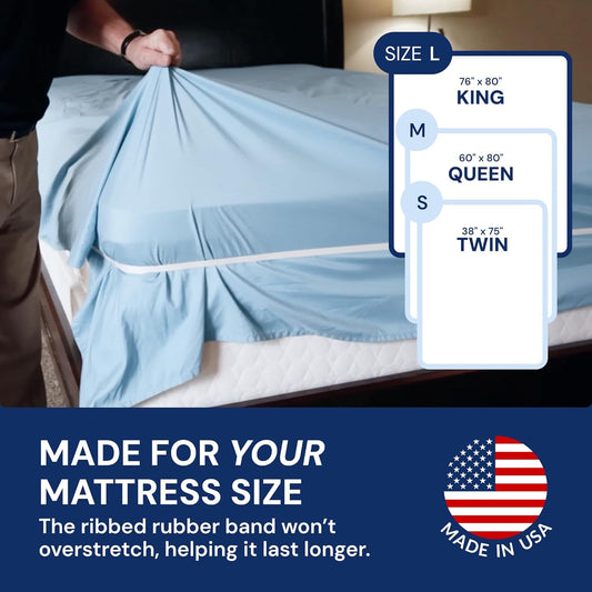 RUBBER HUGGER Elastic Fitted Sheet Straps - King 76x80, Anti-Slip