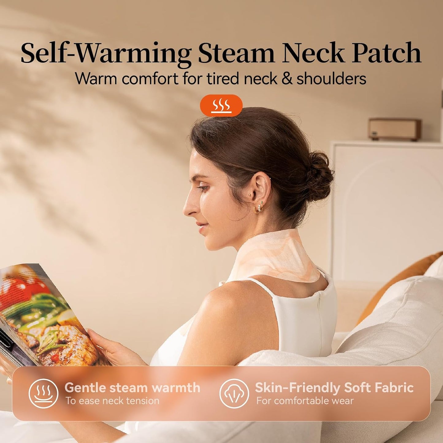 Disposable Self-Heating Steam Neck Pad, Portable Heating Wrap for Neck Comfort & Muscle Relaxation, Unisex for Home, Office & Outdoor Use, 7 Pack