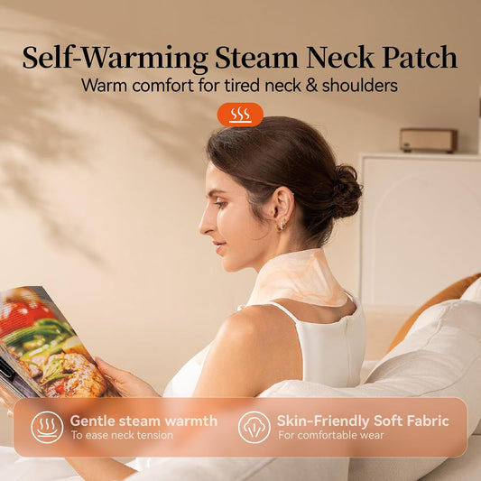 Disposable Air Activated Steam Neck Pad, Portable Heating Wrap for Neck Comfort & Muscle Relaxation, Unisex for Home, Office & Outdoor Use, 7 Pack