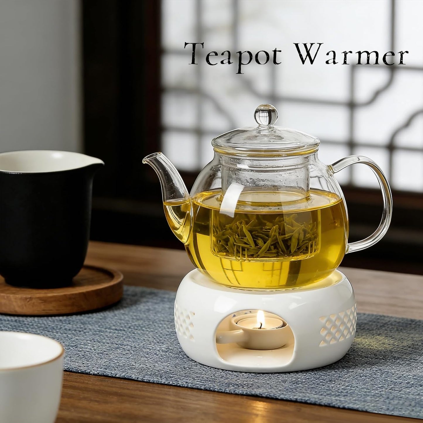 Teapot Warmer Base,Ceramic Teapot Warmer, for Keeping Tea Warm and Heating Water