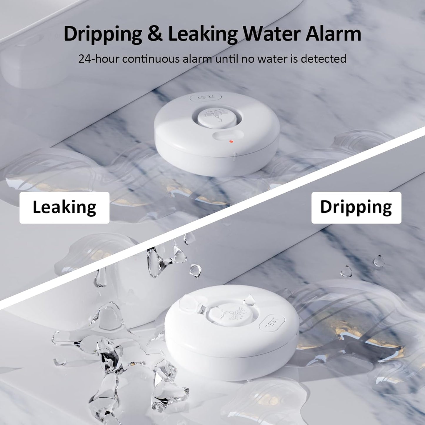 Smart Water Leak Detector for Home 5 Pack, Driping Leakage Flood Detectors | 120dB Loud, IP66, APP Push, Wireless Water Leak Alarm , 5 Water Sensors & 1 WiFi Gateway for Kitchen, Sink, Laundry