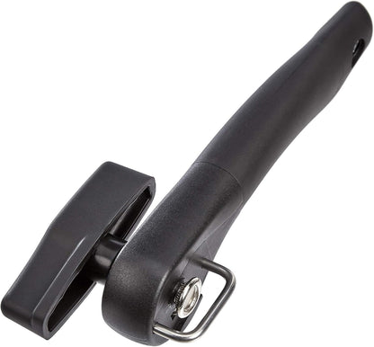 Amazon Basics Manual Can Opener, Easy to Use, Hand Held with Soft Grip Single Handle, Clean Cutting, Large, Black