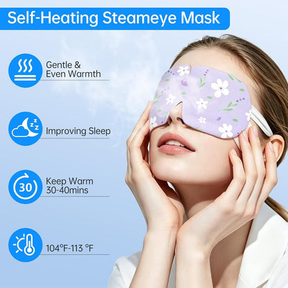 16 Pack Self Heating Steam Eye Mask - Disposable Warming Eye Mask for Dry Eyes, Travel & Sleep Essential, Soothing Relief for Eye Fatigue, Ideal Spa Gift (Lavender)