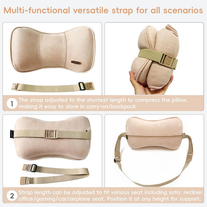 Car Neck Support Pillow Recliner Headrest Pillow for Neck Pain Relief Tan