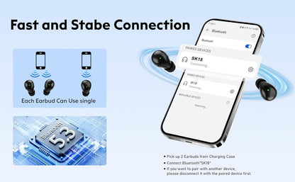 Smallest Sleep Earbuds for Side Sleepers, [Upgrade 2026 Version] Ultra-Comfort & Lightweight Wireless Mini Sleep Headphones for Small Ears, No Low Battery Beep Ear Buds for Sleeping Working