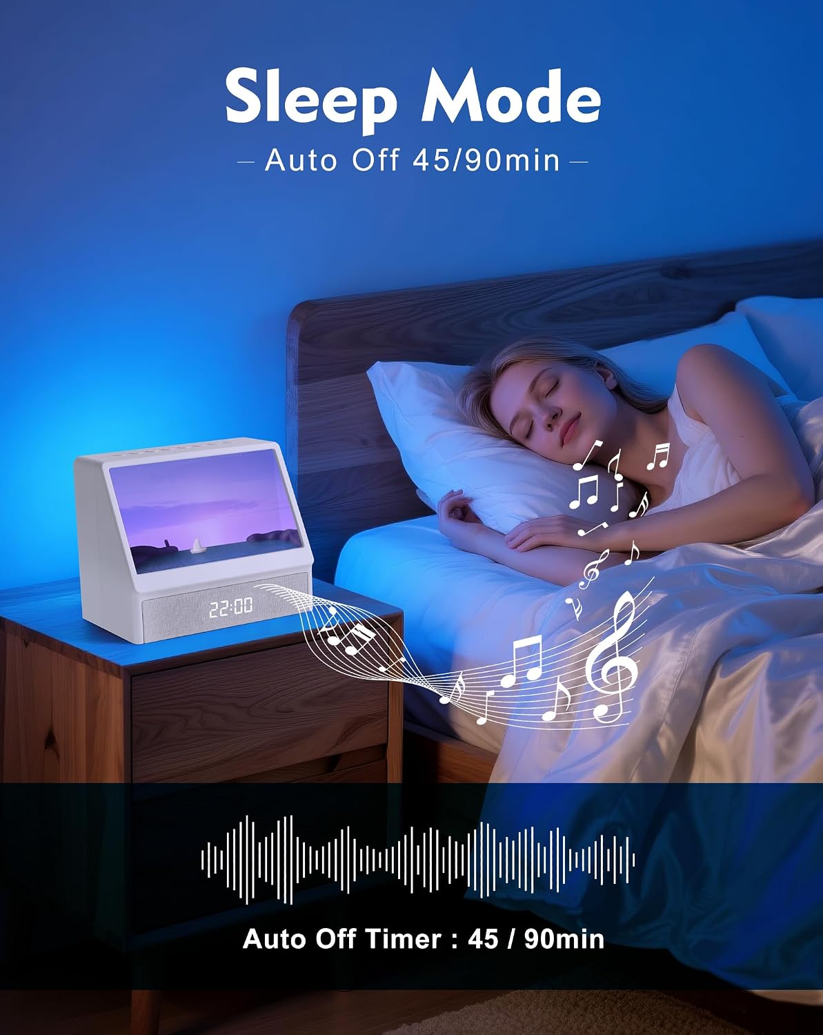 Sunrise Alarm Clock with Sound Machine, Sunlight Alarm Clock with 10 Scene Simulations for Sleep, 12 White Noise Sound Machine with Bluetooth Speaker
