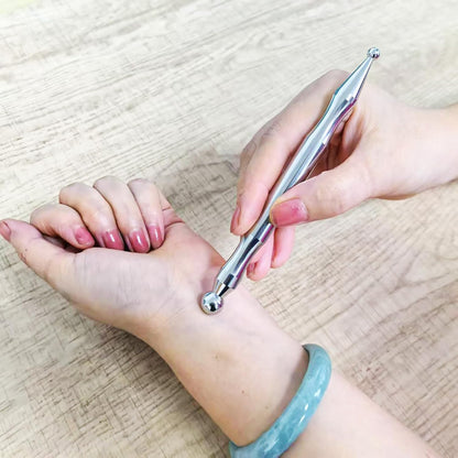 Stainless Steel Dual Head Facial Reflexology Tools,Body Point Probe Pen &Trigger Point Massager Tool for Deep Tissue (P-L)