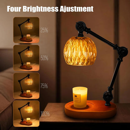 Candle Warmer Lamp, Dimmable Wax Melting Warmer with Adjustable Height, Bedroom Living Room Home Decor, Birthday Relaxation Gifts for Women (Green, Wave)