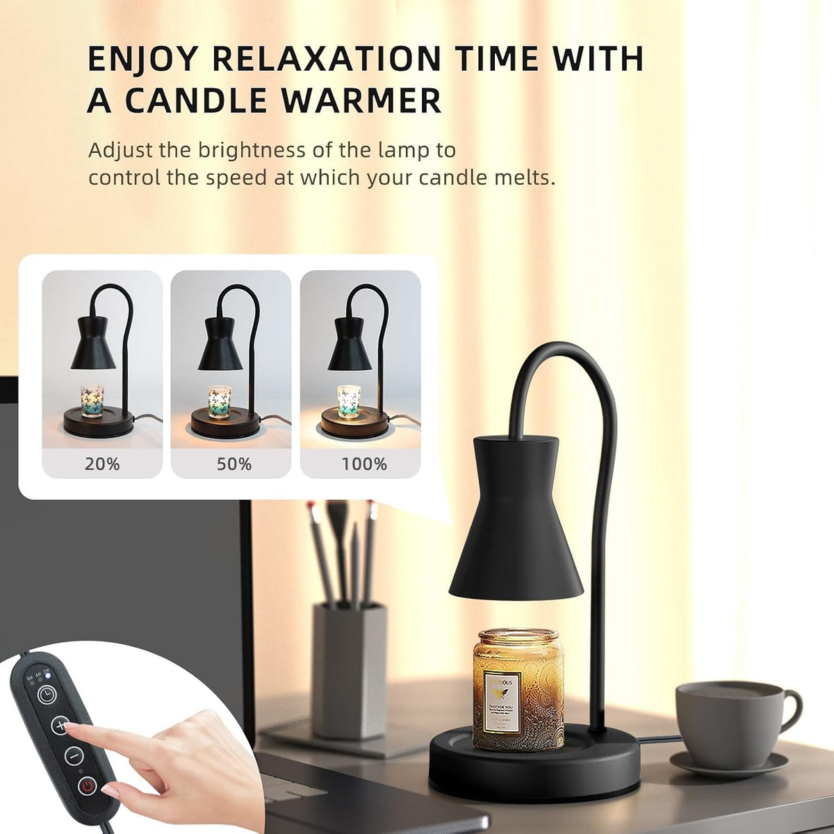 LALISU Candle Warmer Lamp with Timer Electric Candles Light Birthday Gifts