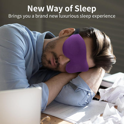 NEWVANGA Sleep Mask for Back and Side Sleeper, Travel Eye Cover, Blue | Block Out Light, 3D Night Blindfold, Zero Pressure Breathable, Lightweight Sleeping Eye Mask, Flight Naps shift Work Yoga