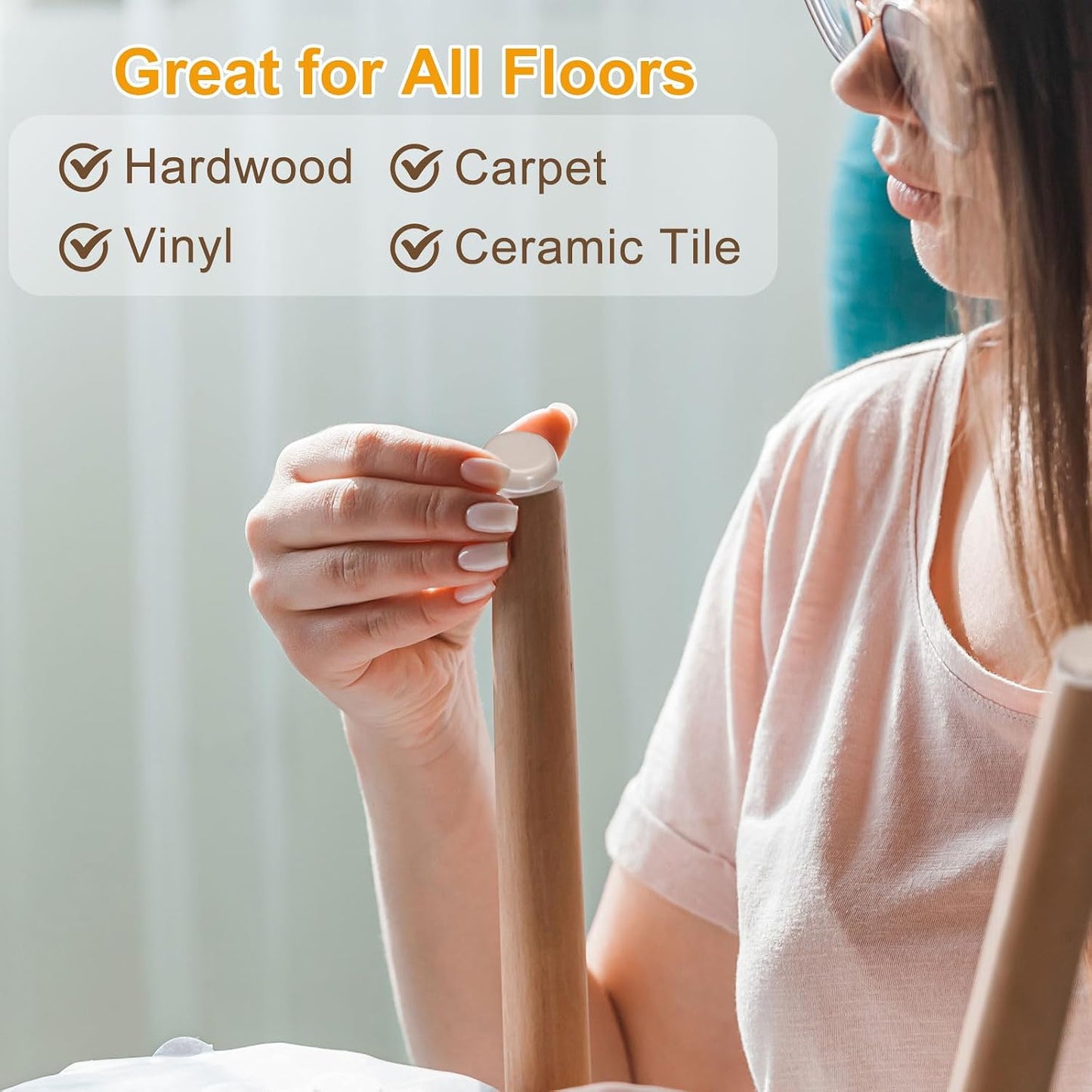 uxcell Furniture Sliders, 8Pcs 2" - Plastic Self-Adhesive Square Sliding Pads, Chair Glides for Carpeted Tile Vinyl Hardwood Floors (Brown)