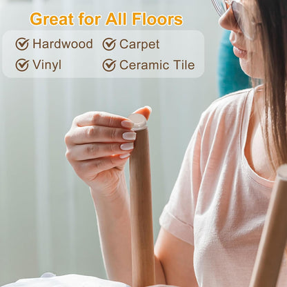 uxcell Furniture Sliders, 8Pcs 2" - Plastic Self-Adhesive Square Sliding Pads, Chair Glides for Carpeted Tile Vinyl Hardwood Floors (Brown)