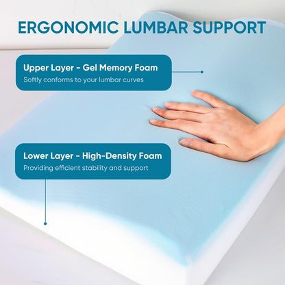Lumbar Support Pillow for Recliner and Couch, Ergonomic Back Support Pillow | Dual-Layer Memory Foam, Soft Velvet Cover, Lower Back Pain Relief, Back Cushions for Recliner, Sofa & Gaming Chair