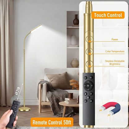 marctronic Floor Lamp, 18W 1800LM Super Bright LED Floor Lamp with Remote & Works with Smart Plug, Dimmable Timing Eye Caring Reading Lamps Floor Standing for Living Room Bedroom Office