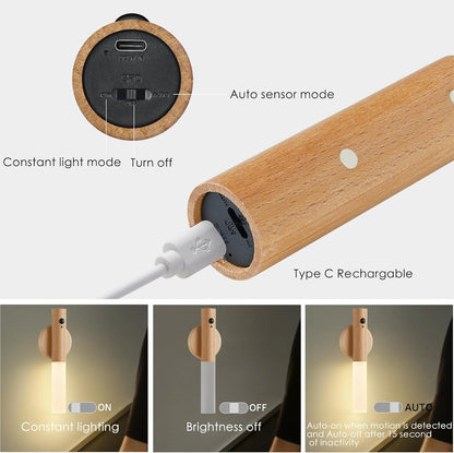 Montford Wall Sconces Set of Two Battery Operated, Motion Sensor Night Light Magnetic Wall Light Rechargeable, Peel and Stick Lights for Hallway