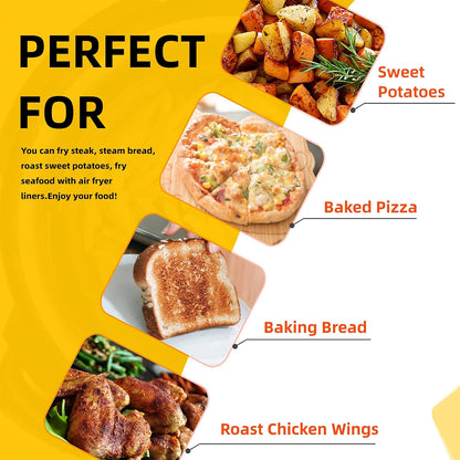 Katbite 160pcs Air Fryer Parchment Paper Liners, Perforated 9x11 Inch | Disposable air fryer paper liners, nonstick perforated for airflow, fit air fryer/toaster oven, Cuisinart & Ninja Foodi