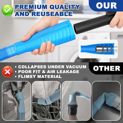 Sealegend Dryer Vent Cleaner Kit with Vacuum Hose Attachment & Brush Blue | Fits Most Vacuums, Loosens Stubborn Lint & Removes Hidden Dust, for Dryer Vents, Refrigerator Coils & Narrow Gaps