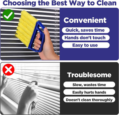 4 Pcs Blind Cleaner Tool 7 Finger Microfiber Window Blind Duster | for Cleaning, Washable, Mini Blinds Cleaner Duster Tool, for Cleaning Blinds, Ventilation Vents, Fans, and Air Conditioner