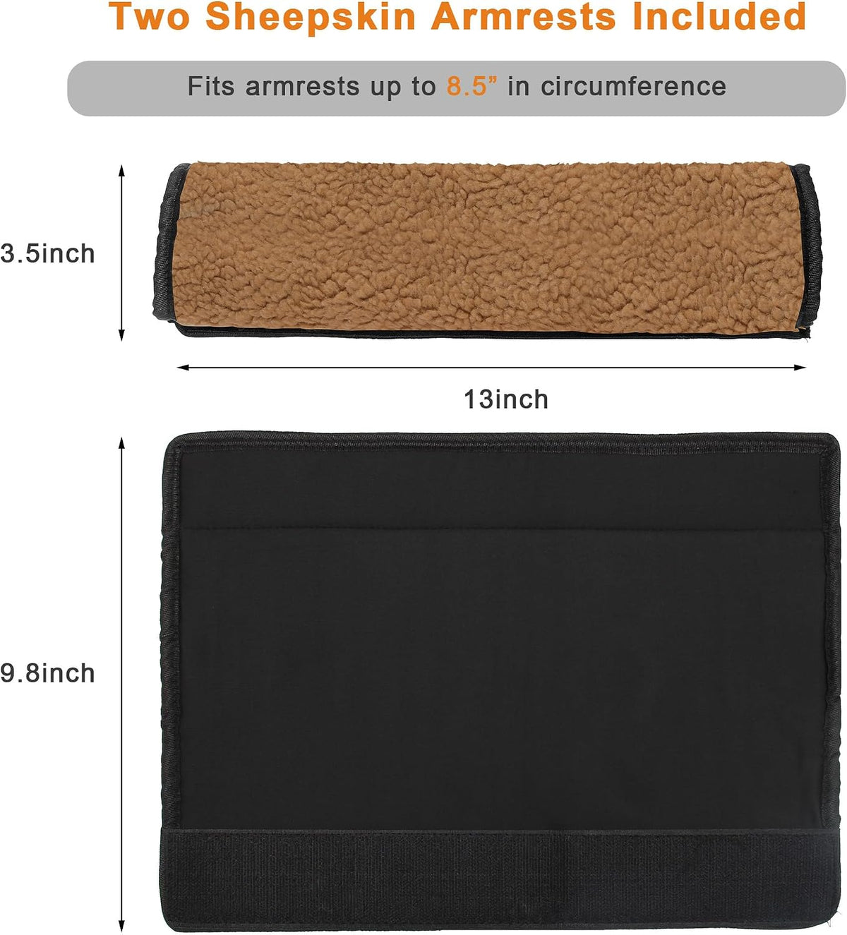 AHIER Wheelchair Armrest Pads, 2PCS Sheepskin Fleece Wheelchair Armrest Covers, Non Slip Arm Rest Cover Cushion pad for Wheelchairs (Pink)
