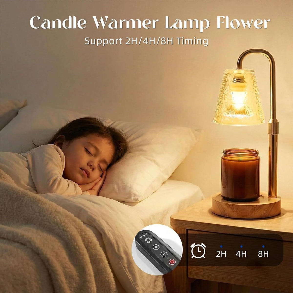 Glimra 2 Pack Candle Warmer Lamp with Timer,Dimmable,Adjustable Height