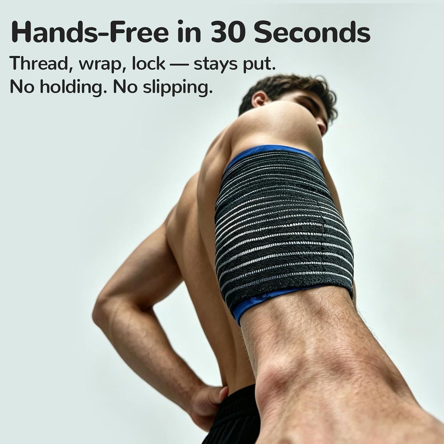WrapRight Large Ice Pack for Injuries Reusable with Bandage for Knee | Hands-free Cold Therapy, 10"×16" L-Size for Ankle, Leg, Shoulder, Back, Flexible Gel, Dual-sided for Sensitive Skin
