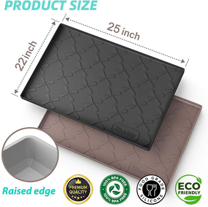 Waterproof Under Sink Mat 34" x 22", Silicone Mat Kitchen liner | BPA-Free Silicone Tray with Raised Lip Protect Cabinets from Leaks, Versatile Home Organizer for Bathroom, Pets, Boots, Floor