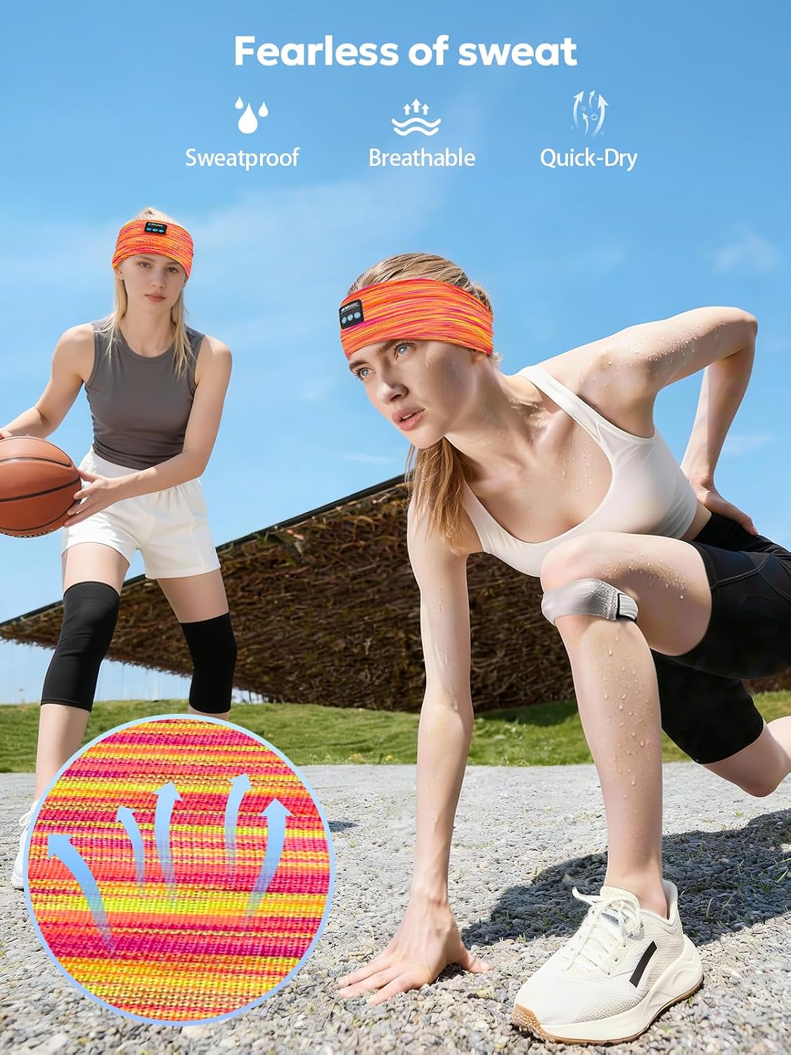 AONESY Bluetooth Headband for Sleeping, Headband Headphones for Side Sleepers & Sports, Washable & Wireless Music Headband with Secure Fit for Running, Workout, Gym, Yoga - Great Gift