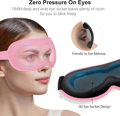 Gritin 100% Blackout Sleep Eye Mask for Women Men, Zero Pressure Sleep Mask