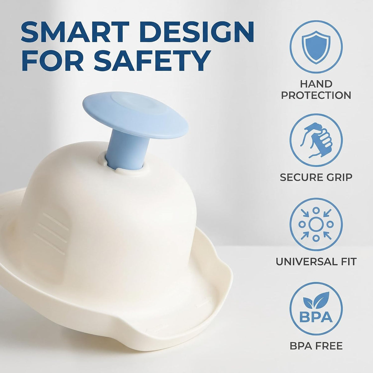 Food Safety Holder for Mandolin Slicer or Grater,Food Slicer Cutter Finger Guard for Mandoline Slicer Grater Cutting, Finger Anti-Cut Protectors for Vegetable Graters, Peelers and Slicers (Blue)