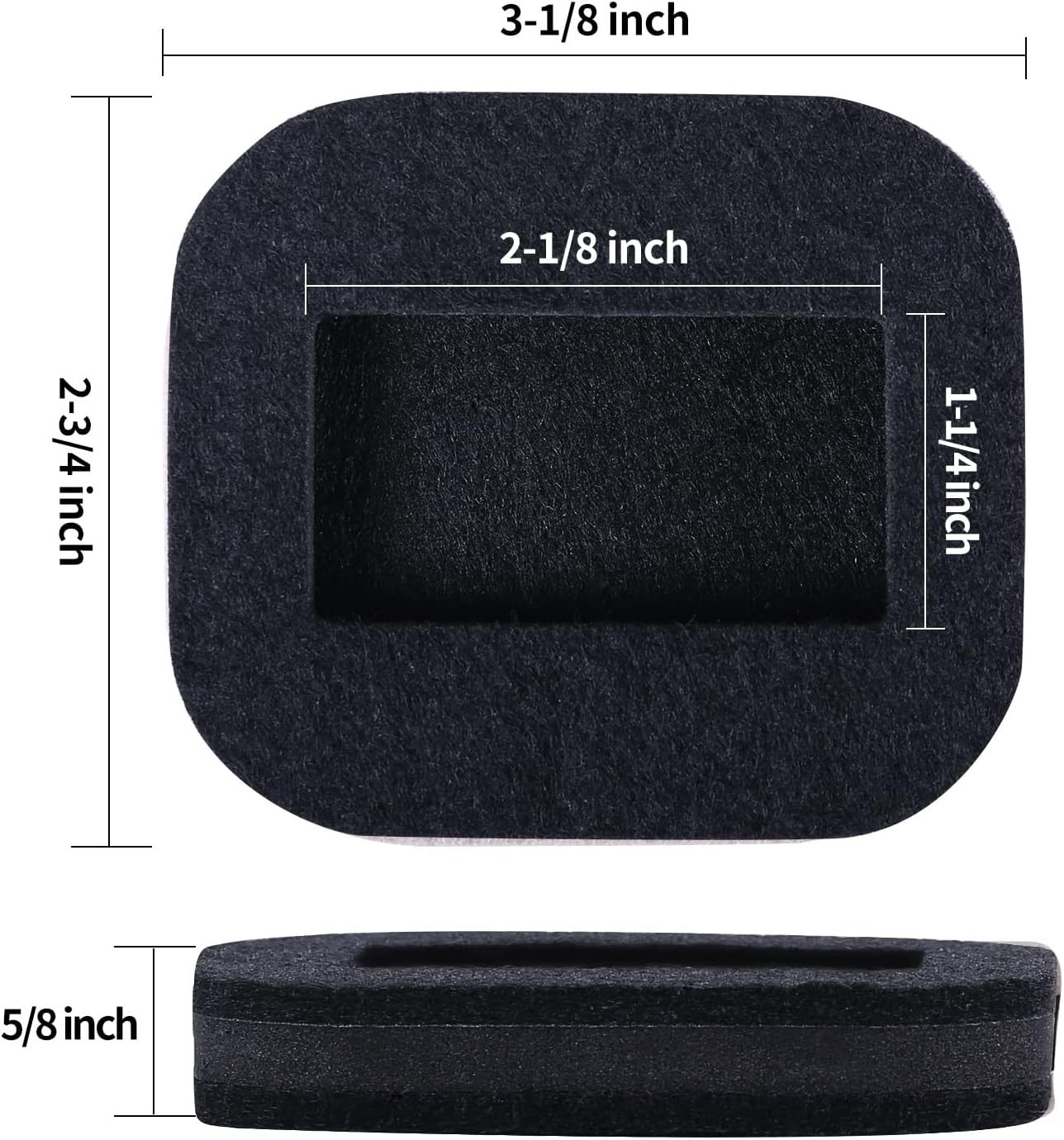 12 PCS Felt Furniture Coasters Caster Cups for Hardwood Floors, Felt Bottom Furniture Pads, Bed Office Chair Fridge Furniture Wheel Stopper to Prevent Sliding and Scratches (Black, L: 2.6" * W:1.8")