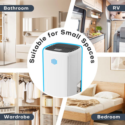 Small Dehumidifier,38OZ,Energy Saving for Bedroom, Bathroom, Closet | 280 Sq.Ft, 28dB Ultra Quiet, Auto Defrost, Auto Shut-off, Portable for Wardrobe Office & RV