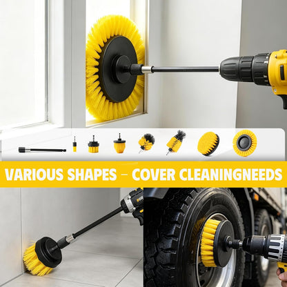 18 Pack Drill Brush Attachment Set, Power Cleaning Scrub Brushes for Drill, Extend Long Attachment, All Purpose for Car Detailing, Bathroom, Carpet, Tile Grout, Sinks, Corners