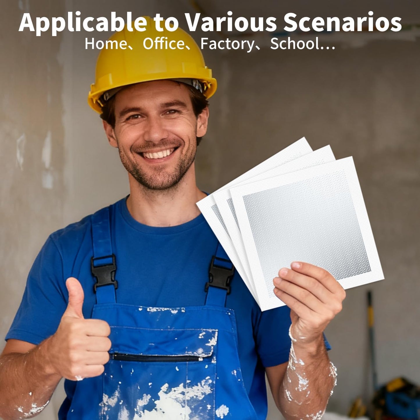 Wall Repair Patch Kit, 15 Pieces Aluminum Self-Adhesive Mesh Repair Patches for Drywall, Multiple Large Small Sizes 2/4/6/8 Inch Drywall Hole Repair Kit, Permanently Repairs Damaged Walls and Ceilings