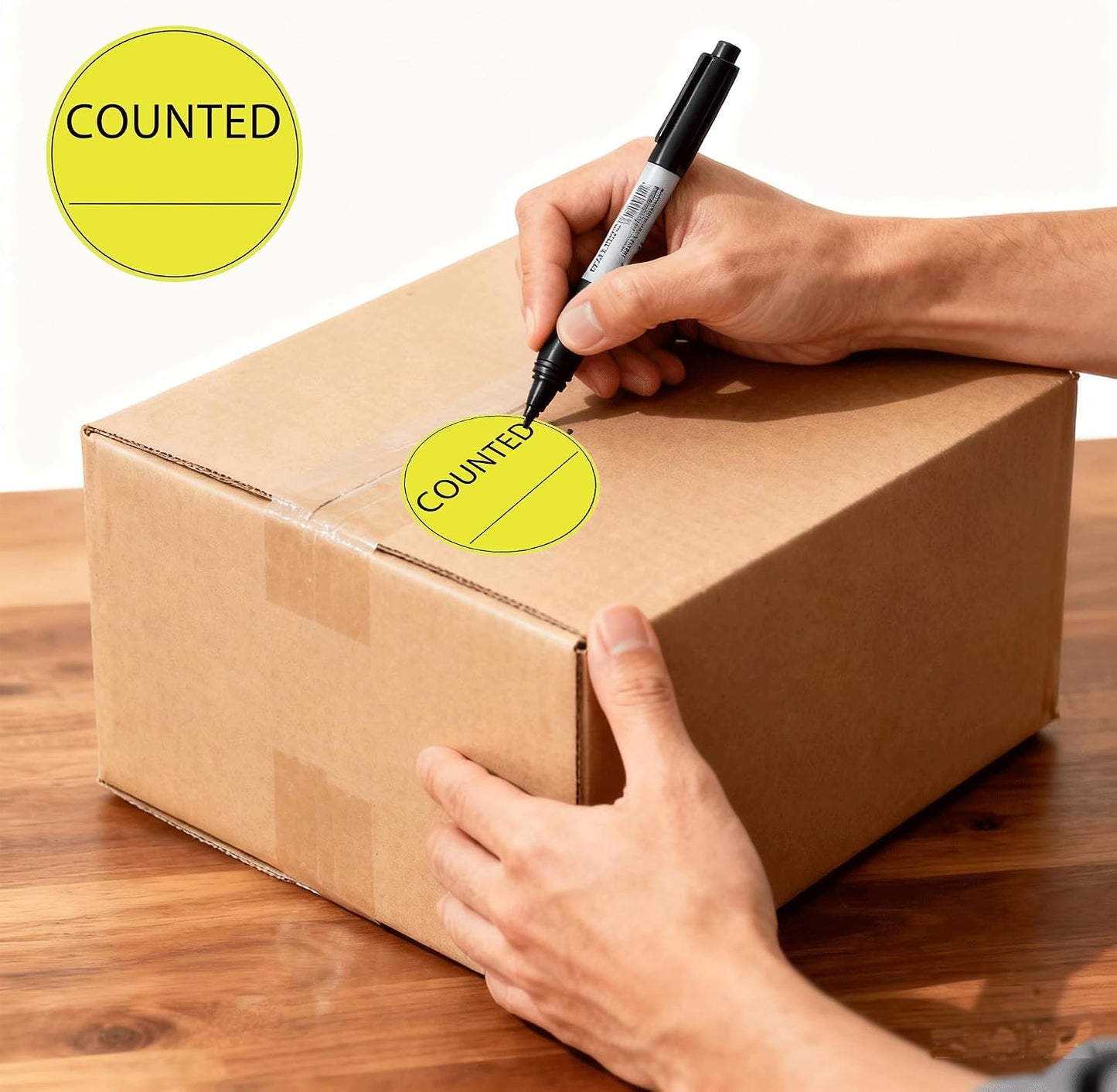 Counted Stickers 2 Inch Counted Inventory Control Labels 500 Pcs Counted Shipping Labels Round Circle Counted Stickers for Round Adhesive Writable Inventory Control Shipping and Inventory (Green)