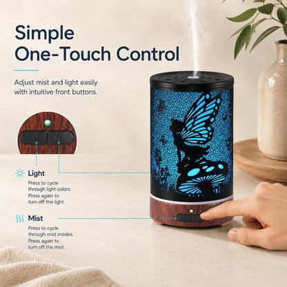Tree Essential Oils Diffuser for Home 150ML Aromatherapy Diffuser | Birthday Gifts for Women mom,Metal Cool Mist Humidifier with 7 Colors Lights Waterless Auto Off Air Diffusers