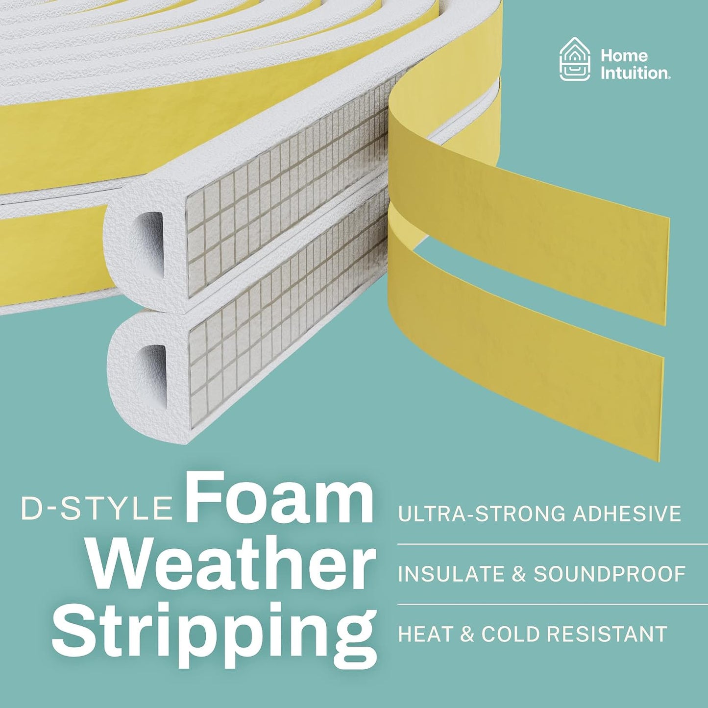 66 Feet Self Stick Foam Weather Stripping Door Window Seal Draft Stopper Insulation Tape for Windows and Doors Soundproof Weatherstripping Gap Blocker