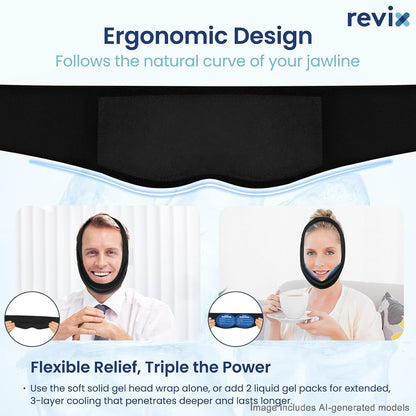 REVIX 30-Min Wisdom Teeth Ice Pack Head Wrap with 3-Layer Gel Cooling