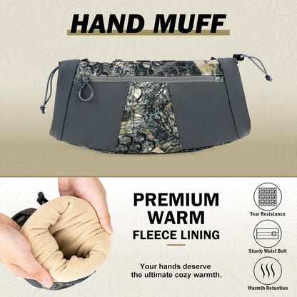 Hunting Hand Warmer Muff: Portable Fleece Waist Handwarmer Pouch Insulated Outdoor Gear Cold Weather for Camping, Hiking