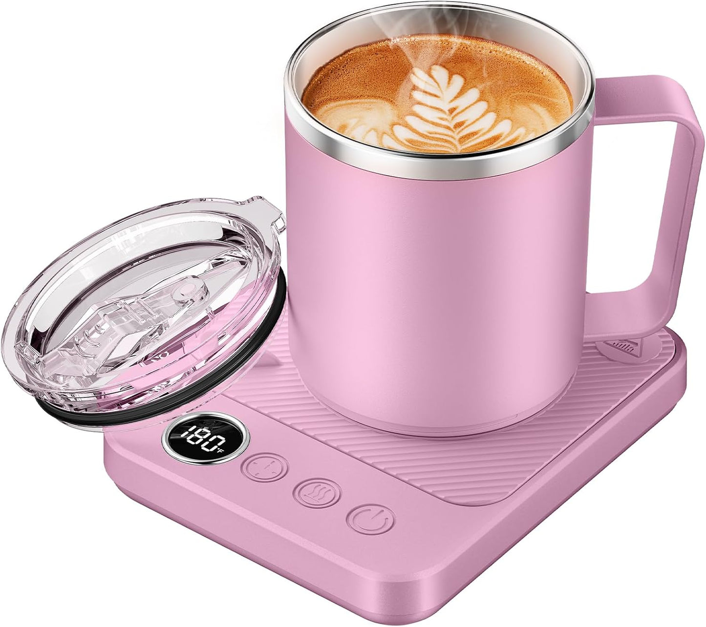 Felibeaco Coffee Mug Warmer & Mug Set for Desk, Smart Coffee Cup Warmer with 16oz Heated Mug, Cup Heater with Auto Shut Off for Office/Home, Coffee Gifts for Women/Men/Dad on Father‘s Day, Red