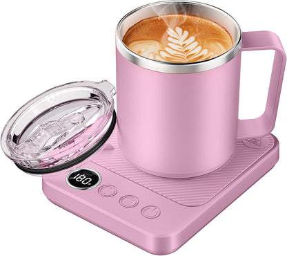 Felibeaco Coffee Mug Warmer & Mug Set for Desk, Smart Coffee Cup Warmer with 16oz Heated Mug, Cup Heater with Auto Shut Off for Office/Home, Coffee Gifts for Women/Men/Dad on Father‘s Day, Red