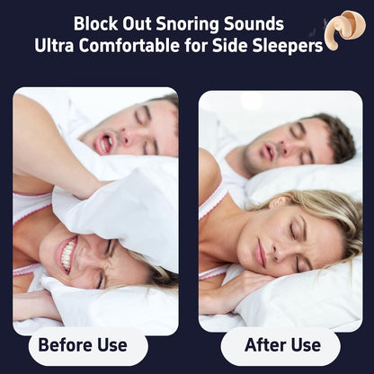 Noise Cancelling Ear Plugs Sleep 50dB NRR Side Sleep Small Ear | ultra soft silicone, reusable one-piece design, 4 sizes included, portable case