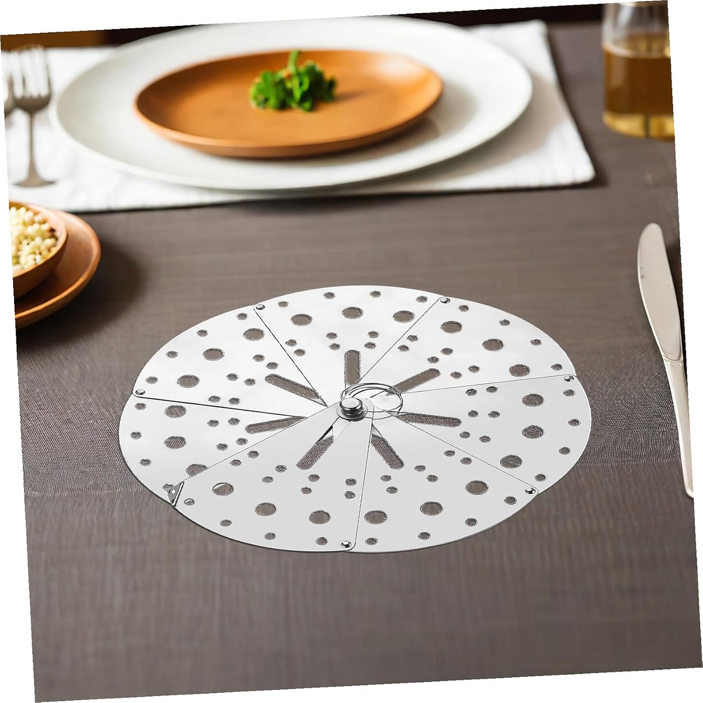 BESTonZON Adjustable Stainless Steel Overflow Lid Multifunctional Kitchen Spill Stopper Cover for Pots, Household Anti-spill Strainer Lid Suitable for Cooking and Boiling
