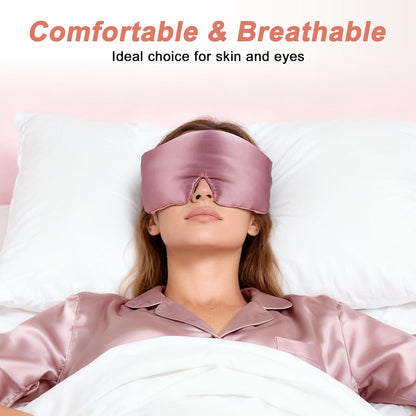 VOCOSTE 3D Pure Silk Sleep Mask with Travel Pouch, Black