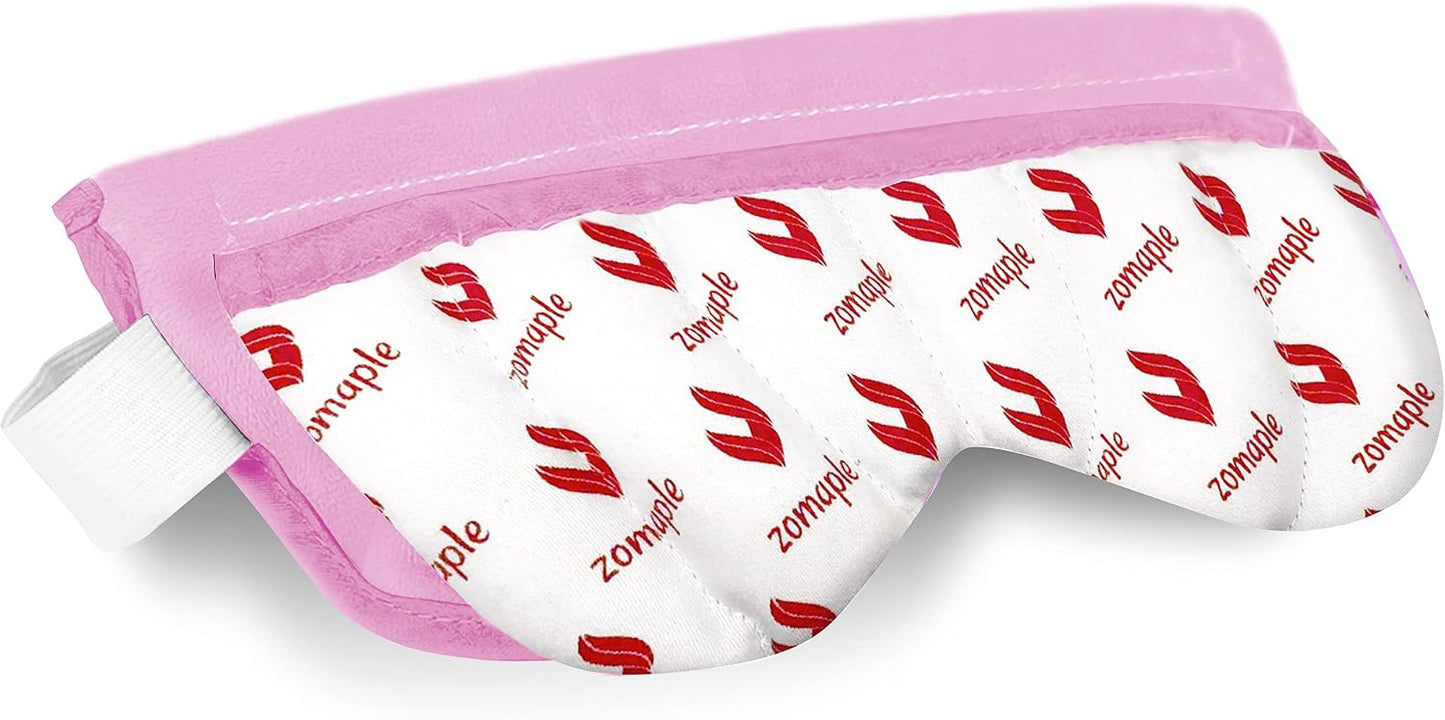 ZOMPALE Heated Eye Mask for Dry Eyes – Microwavable Moist Heat Eye Compress – Warm Compress for Eyes, Eye Strain & Stye Relief – Adjustable Strap, Washable Plush Cover, Reusable Eye Mask for Sleep