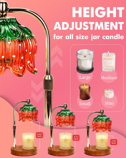 Modern Candle Warmer Lamp with Timer, Dimmable Candle Lamp Warmer, Mothers Day Birthday Gifts for Women Men, Black Candle Warmer, Adjustable Candle Light Warmer, Cozy Living Room Bedroom Home Decor